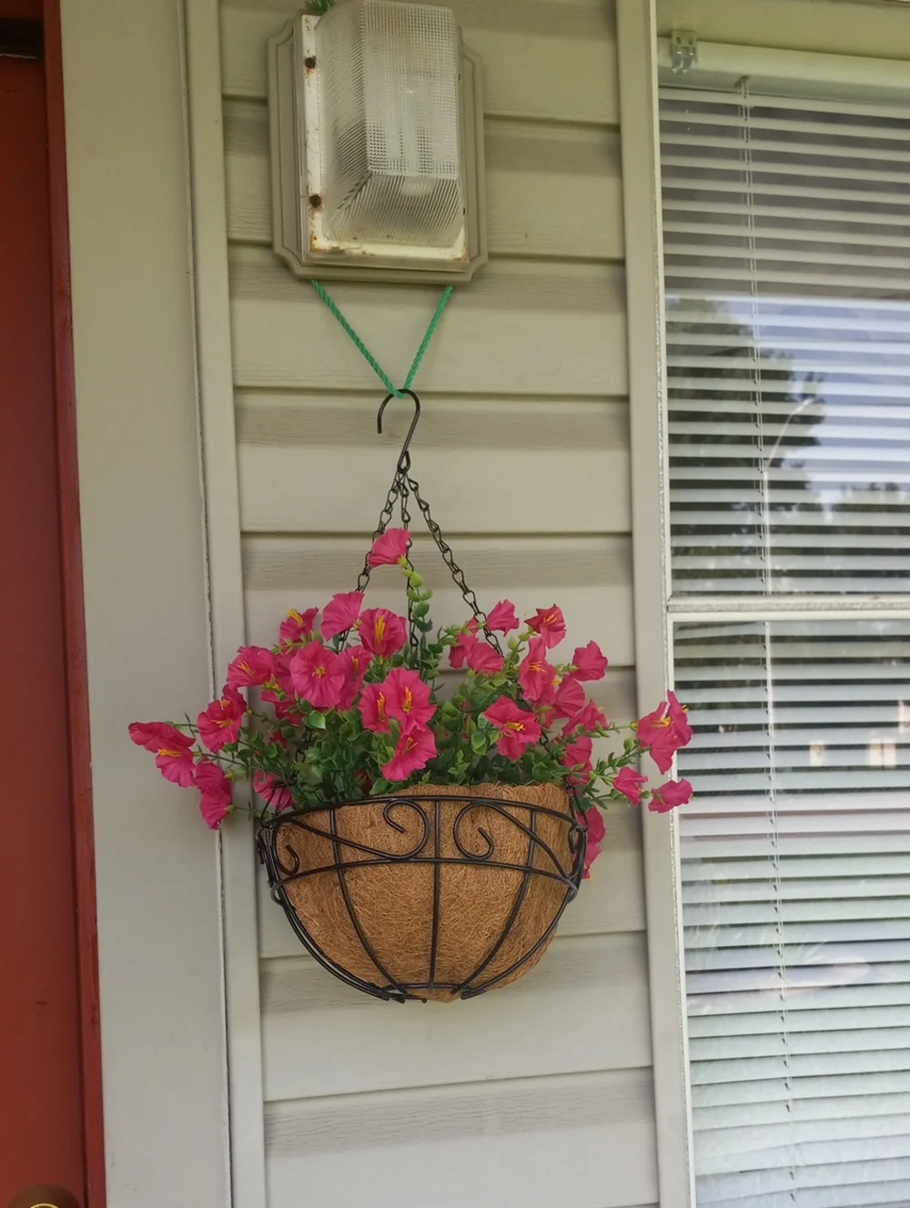 Pink Hanging Basket Planter with Coco Liner - Home Accents